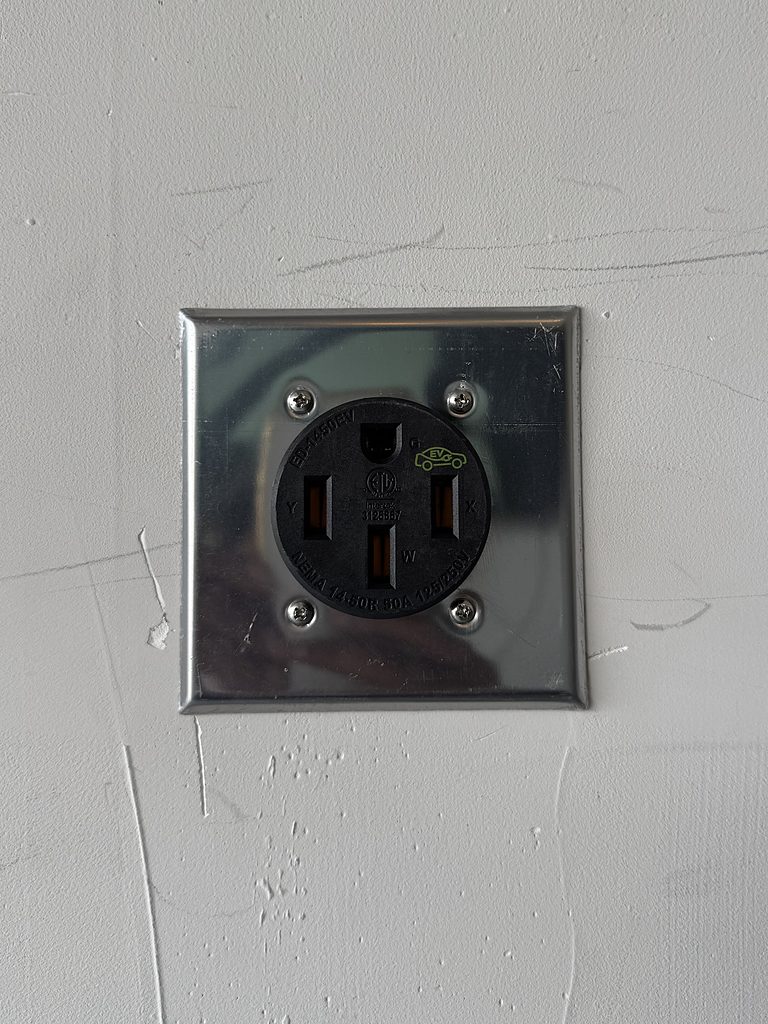 NEMA 14-50 outlet — 240V Level 2 EV charging — installed by VoltEdge EV Charging